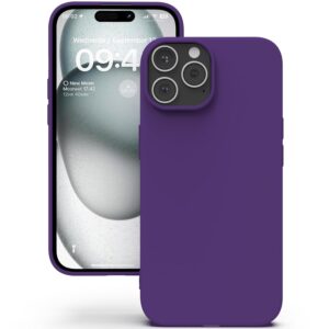 Silicone Back Case for iPhone 15 Pro Max, Soft-Touch Phone Back Cover for Apple iPhone 15 Pro Max - Dark Blue