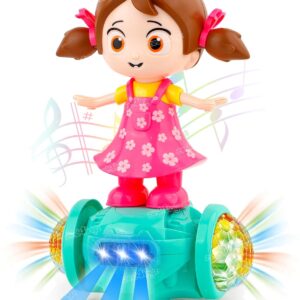 Dancing Doll with Flashing Lights & Bump and Go Action, Activity Play Center Toy for Kid Early Learning Educational Toys for Toddlers