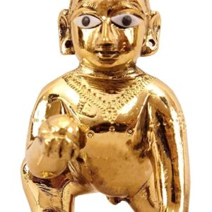 vrindavan laddu Gopal Idol Murti Pure Metal Bal Gopal for Home mandir Thakur Ji Ladoo Gopal (Size 0)